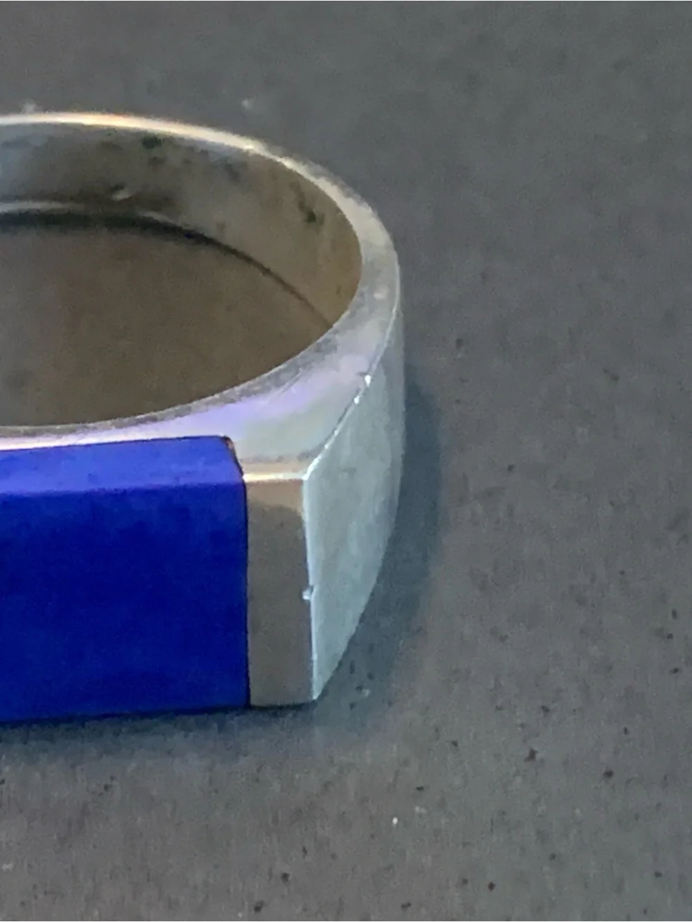 Sterling Silver Ring with Blue Inlay. So pretty size 8